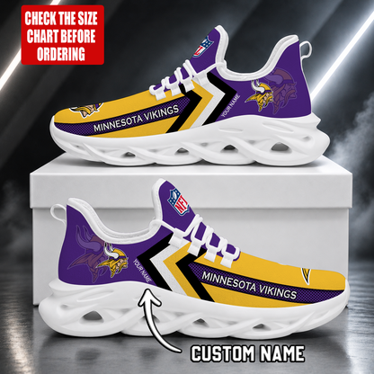 LIMITED EDITION - NEW CUSTOMIZED NFL05 MVK MINNESOTA VIKINGS UNISEX MAX SOUL SHOES