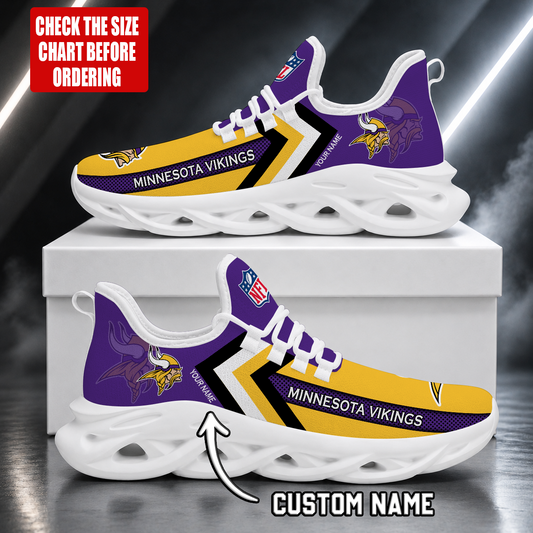 LIMITED EDITION - NEW CUSTOMIZED NFL05 MVK MINNESOTA VIKINGS UNISEX MAX SOUL SHOES