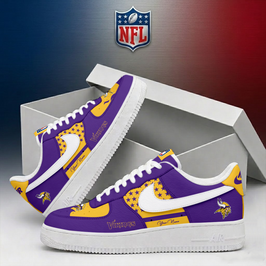 LIMITED EDITION - NEW CUSTOMIZED NFL05 MVK MINNESOTA VIKINGS AF1 SHOES