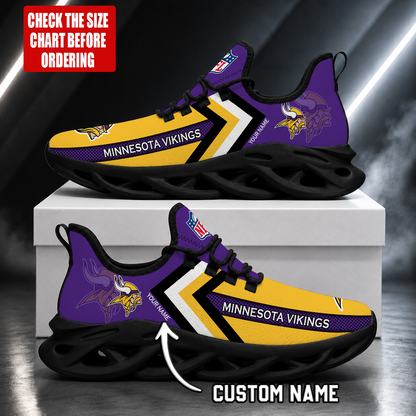 LIMITED EDITION - NEW CUSTOMIZED NFL05 MVK MINNESOTA VIKINGS UNISEX MAX SOUL SHOES