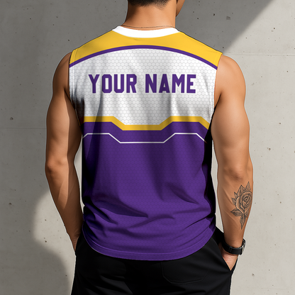 LIMITED EDITION - NEW CUSTOMIZED NFL05 MVK MINNESOTA VIKINGS MEN'S GYM SHIRT
