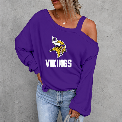 [SPECIAL OFFER] NEW CUSTOMIZED NFL05 MVK MINNESOTA VIKINGS DROP SHOULDER SWEATSHIRT