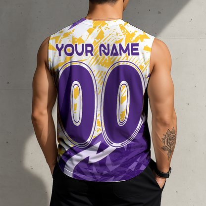 LIMITED EDITION - NEW CUSTOMIZED NFL05 MVK MINNESOTA VIKINGS MEN'S GYM SHIRT