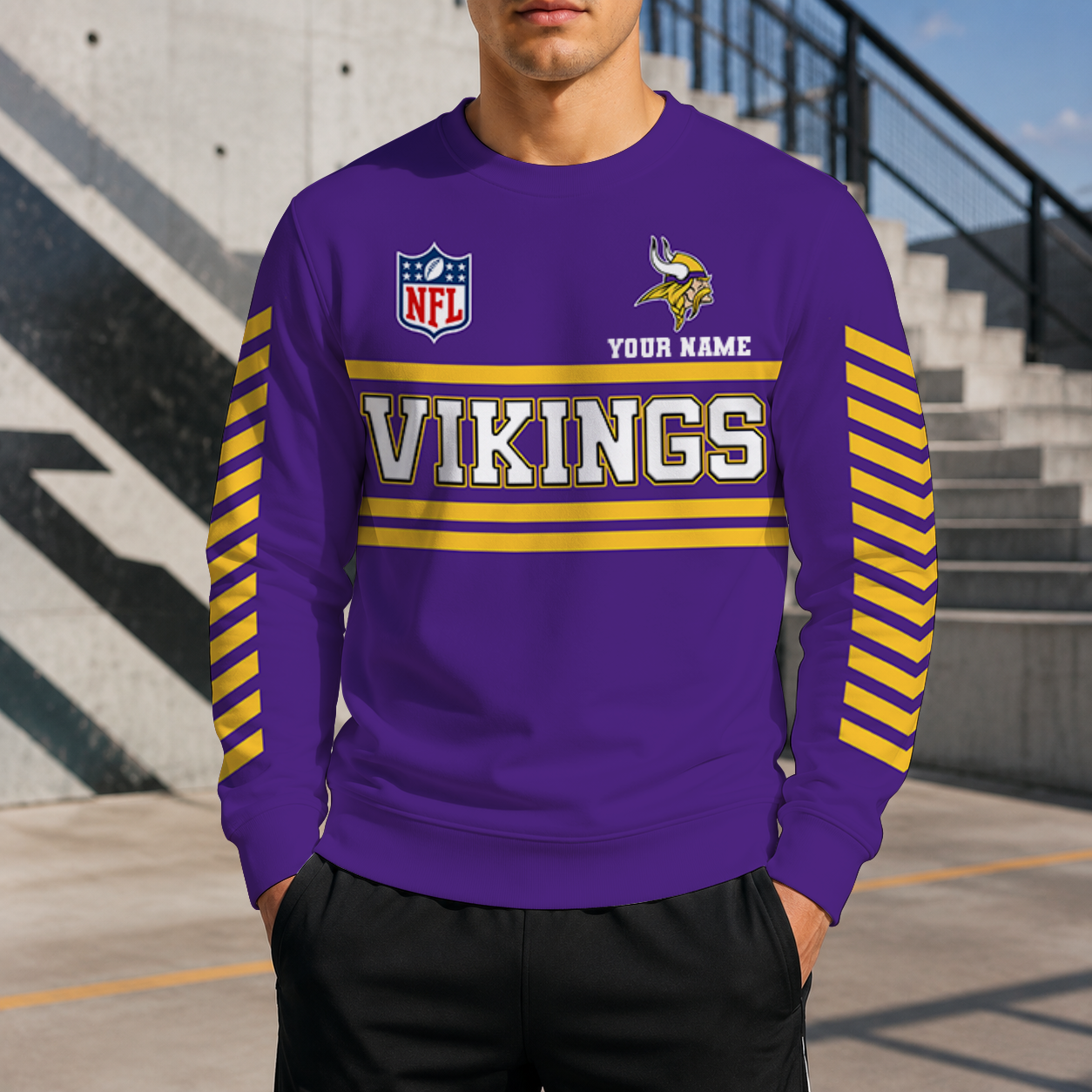 LIMITED EDITION - NEW CUSTOMIZED NFL05 MVK MINNESOTA VIKINGS UNISEX SWEATSHIRT