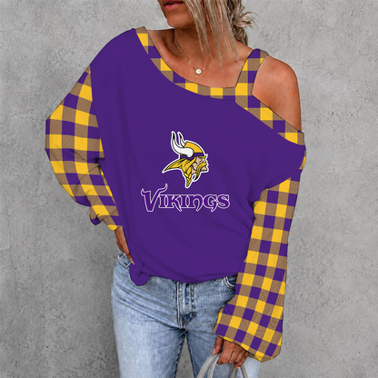 [SPECIAL OFFER] NEW CUSTOMIZED NFL05 MVK MINNESOTA VIKINGS DROP SHOULDER SWEATSHIRT