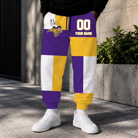 LIMITED EDITION - NEW CUSTOMIZED NFL05 MVK MINNESOTA VIKINGS SWEATPANTS