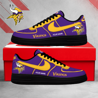 SPECIAL EDITION - NEW CUSTOMIZED NFL05 MVK MINNESOTA VIKINGS AF1 SHOES
