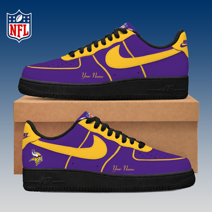 LIMITED EDITION - NEW CUSTOMIZED NFL05 MVK MINNESOTA VIKINGS AF1 SNEAKERS