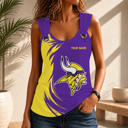 LIMITED EDITION - NEW CUSTOMIZED NFL05 MVK MINNESOTA VIKINGS O-RING SHOULDER TANK TOP