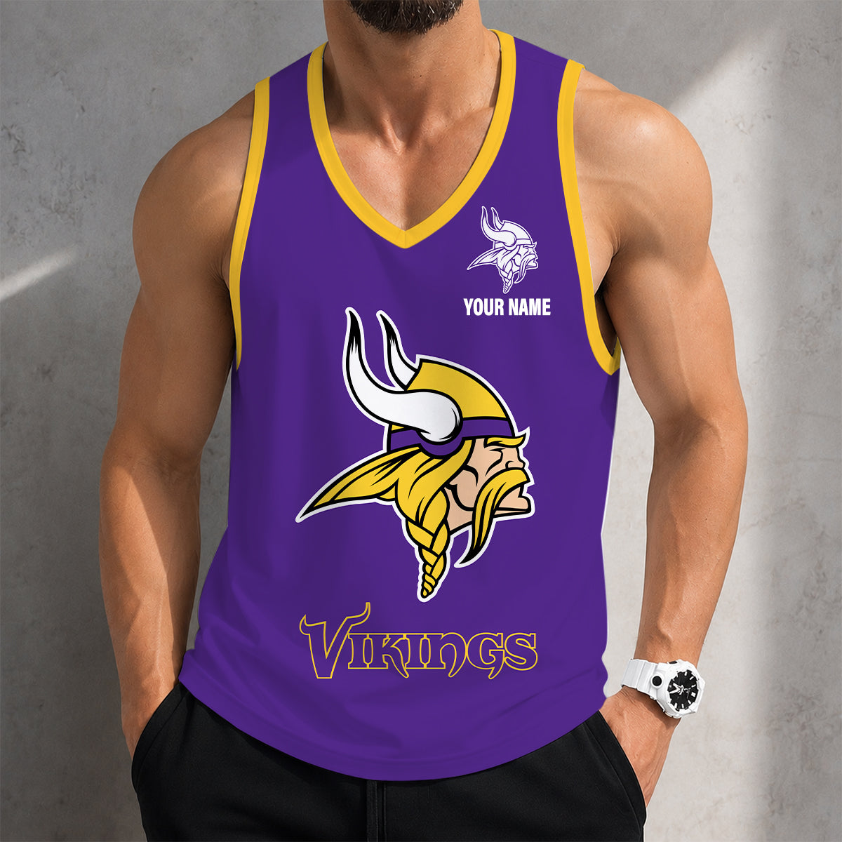 LIMITED EDITION - NEW CUSTOMIZED NFL05 MVK MINNESOTA VIKINGS TANK TOP