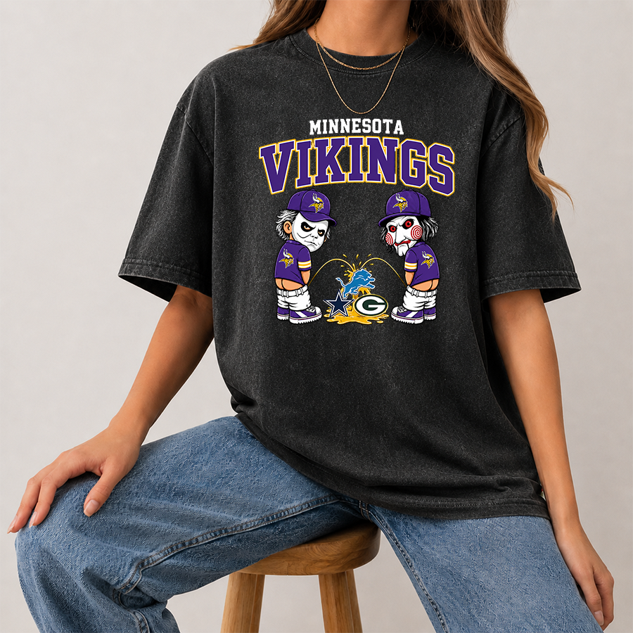 [SPECIAL OFFER] NEW CUSTOMIZED NFL05 MVK MINNESOTA VIKINGS FUNNY MULTICOLOR WASHED TEE