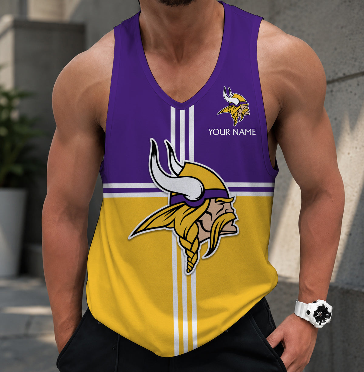 EXCLUSIVE EDITION - NEW CUSTOMIZED NFL05 MVK MINNESOTA VIKINGS TANK TOP