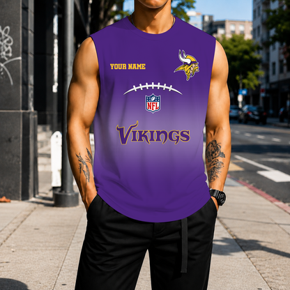 LIMITED EDITION - NEW CUSTOMIZED NFL05 MVK MINNESOTA VIKINGS MEN'S GYM SHIRT