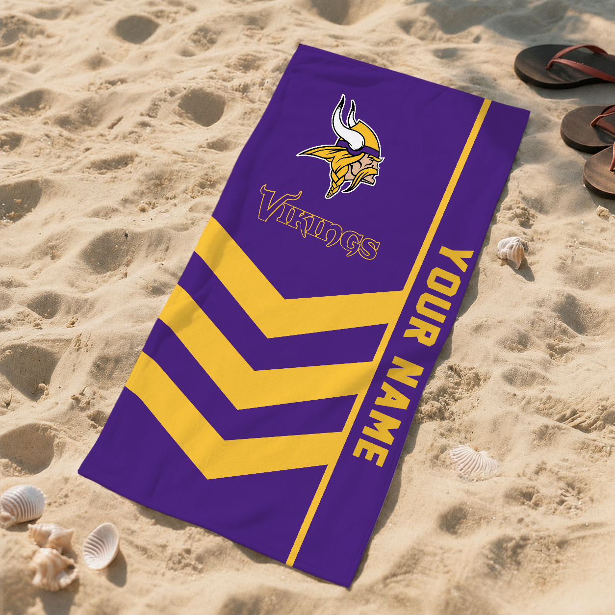 SPECIAL EDITION - NEW CUSTOMIZED NFL05 MVK MINNESOTA VIKINGS BEACH TOWEL