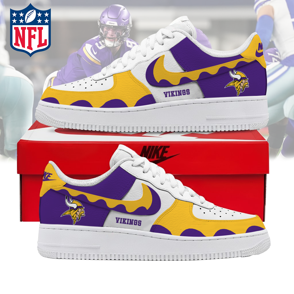 FINAL CLEARANCE - NEW CUSTOMIZED NFL05 MVK MINNESOTA VIKINGS AF1 SNEAKERS