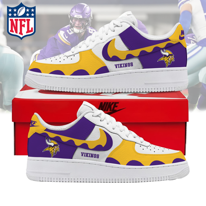 FINAL CLEARANCE - NEW CUSTOMIZED NFL05 MVK MINNESOTA VIKINGS AF1 SNEAKERS