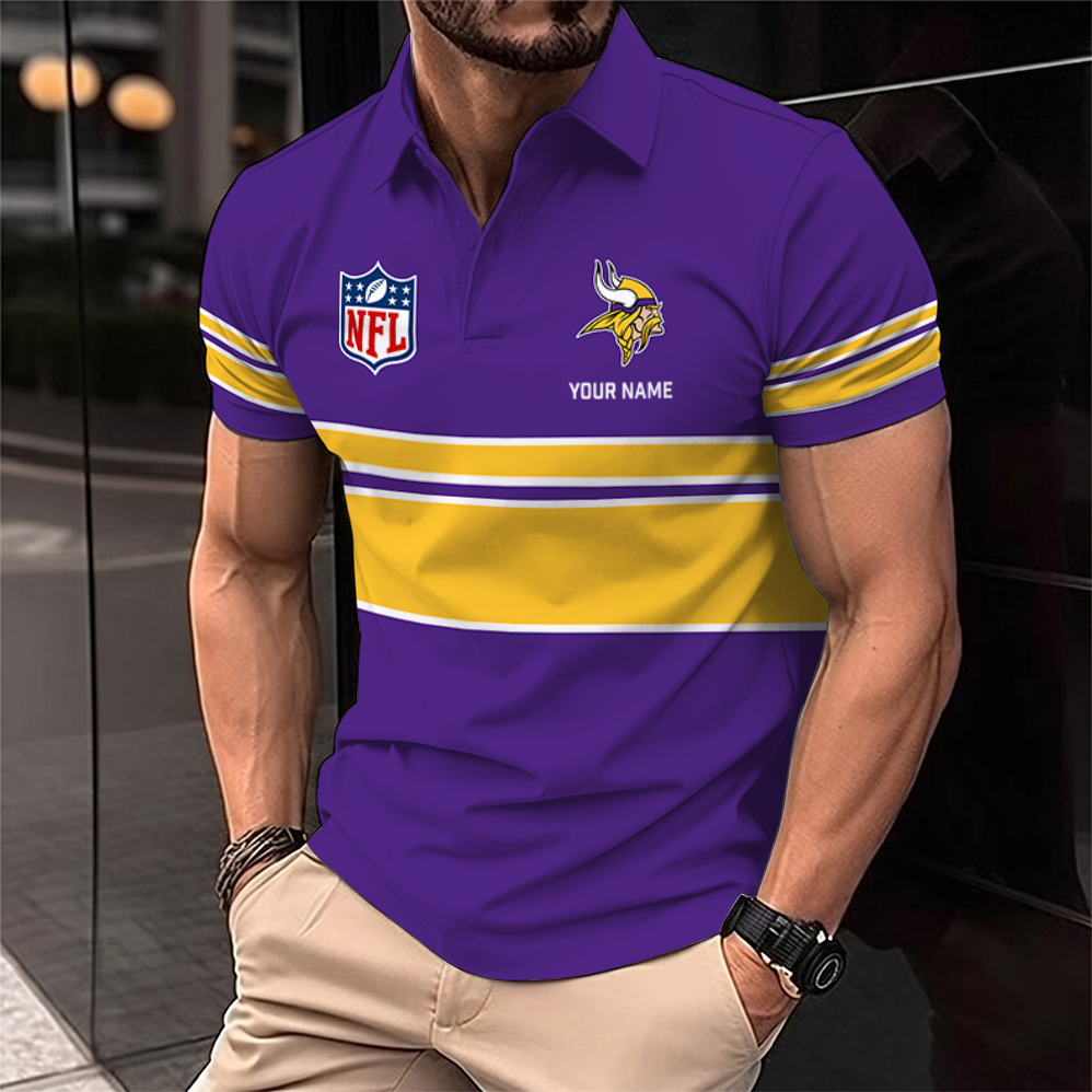 [SPECIAL OFFER] NEW CUSTOMIZED NFL05 MVK MINNESOTA VIKINGS POLO SHIRT