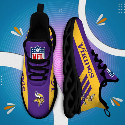 LIMITED EDITION - NEW CUSTOMIZED NFL05 MVK MINNESOTA VIKINGS UNISEX MAX SOUL SHOES