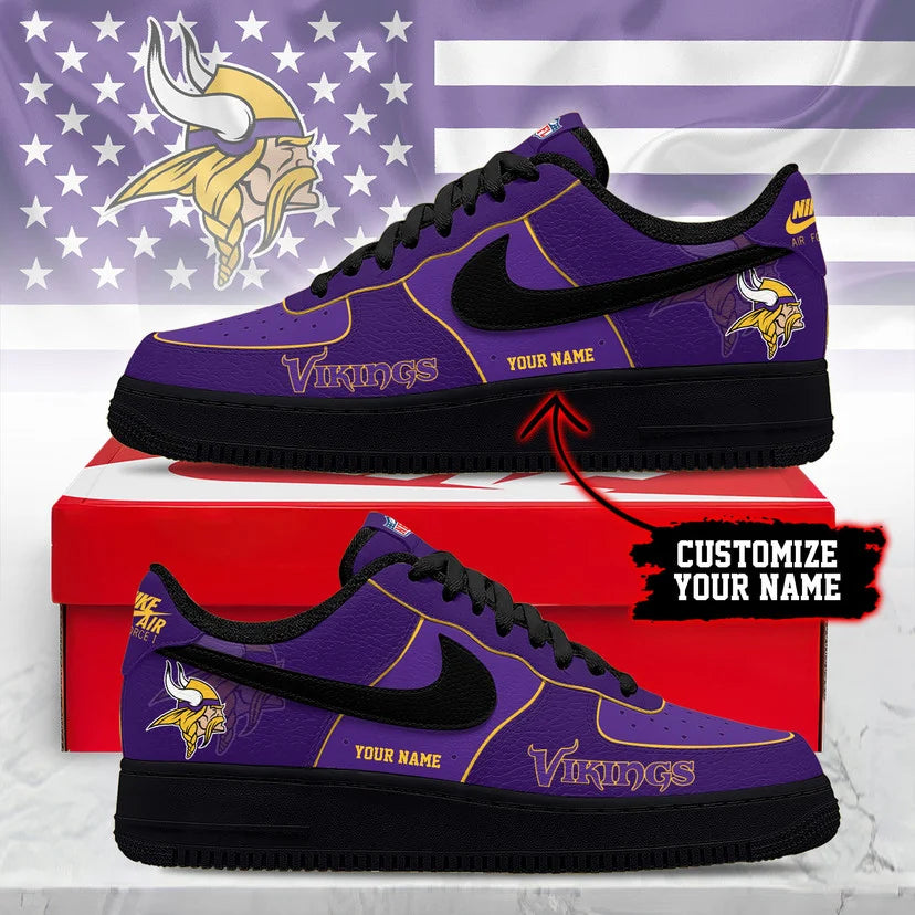 LIMITED EDITION - NEW CUSTOMIZED NFL05 MVK MN VIKINGS AF1 SNEAKERS