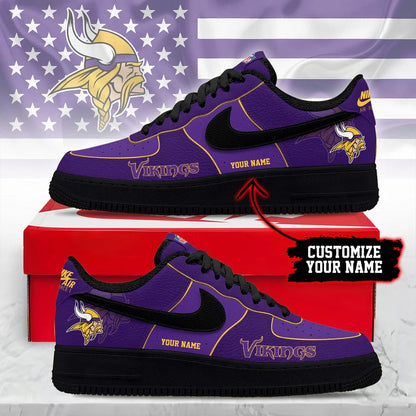 LIMITED EDITION - NEW CUSTOMIZED NFL05 MVK MN VIKINGS AF1 SNEAKERS