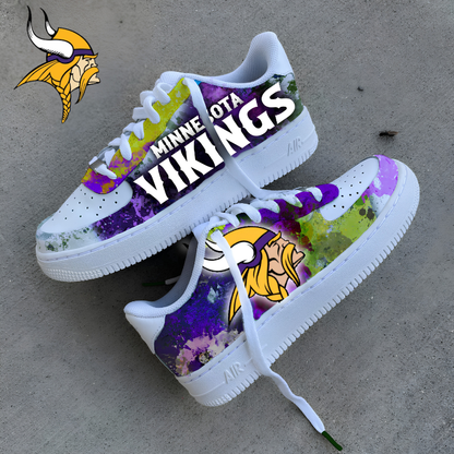 [SPECIAL OFFER] NEW CUSTOMIZED NFL05 MVK MINNESOTA VIKINGS AF1 SNEAKERS