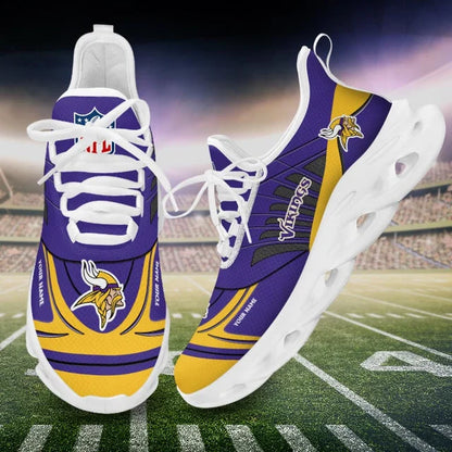 LIMITED EDITION - NEW CUSTOMIZED NFL05 MVK MINNESOTA VIKINGS UNISEX MAX SOUL SHOES