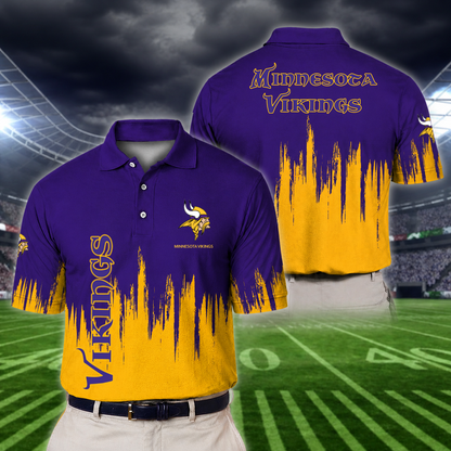LIMITED EDITION - NEW CUSTOMIZED NFL05 MVK MINNESOTA VIKINGS POLO SHIRT