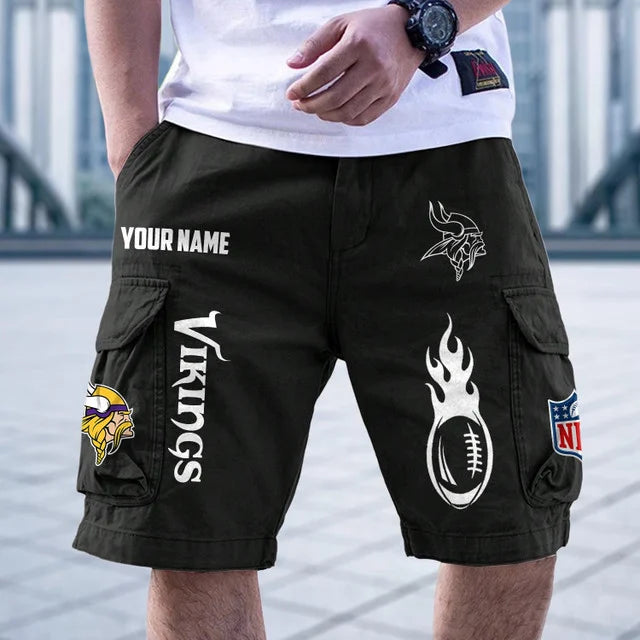 [SPECIAL OFFER] NEW CUSTOMIZED NFL05 MVK MINNESOTA VIKINGS CARGO SHORTS