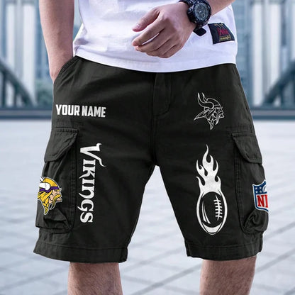 [SPECIAL OFFER] NEW CUSTOMIZED NFL05 MVK MINNESOTA VIKINGS CARGO SHORTS
