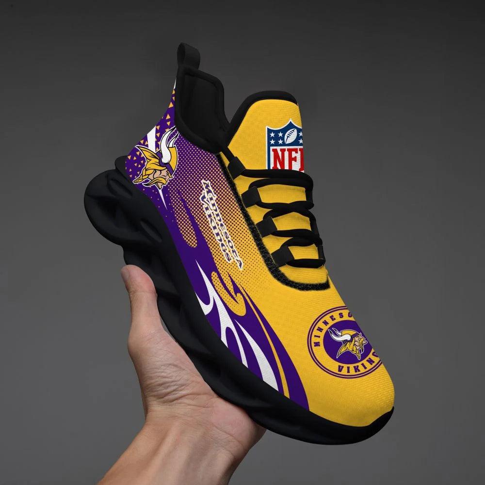 LIMITED EDITION - NEW CUSTOMIZED NFL05 MVK MINNESOTA VIKINGS UNISEX MAX SOUL SHOES