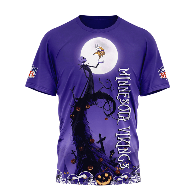 [SPECIAL OFFER] NEW CUSTOMIZED NFL05 MVK MINNESOTA VIKINGS HALLOWEEN THE NIGHTMARE APPAREL
