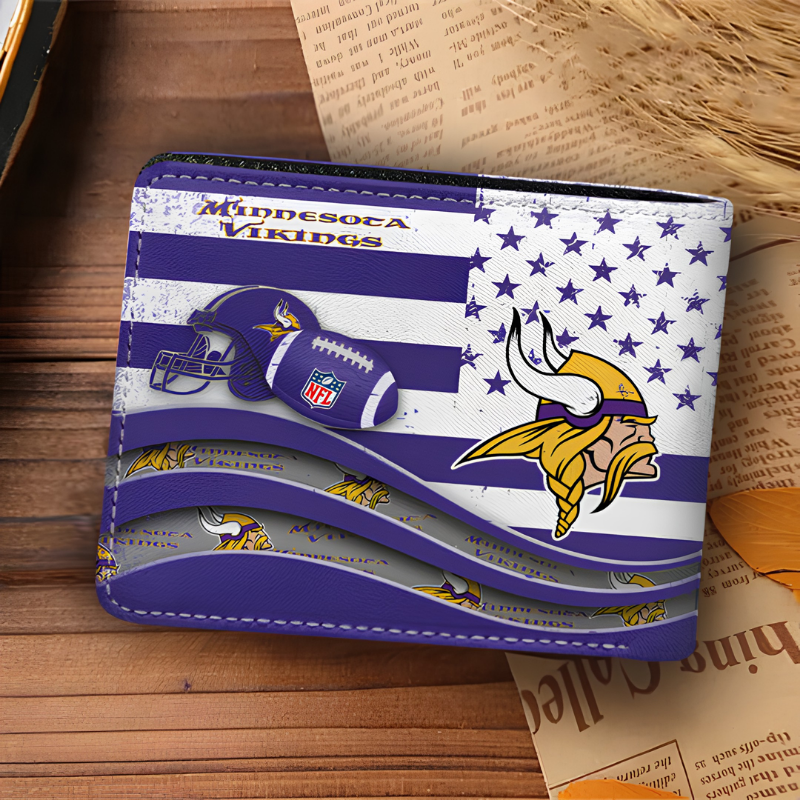 [SPECIAL OFFER] NEW CUSTOMIZED NFL05 MVK MINNESOTA VIKINGS LEATHER WALLET