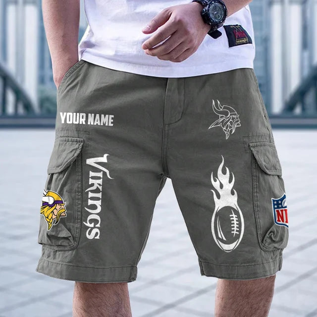 [SPECIAL OFFER] NEW CUSTOMIZED NFL05 MVK MINNESOTA VIKINGS CARGO SHORTS