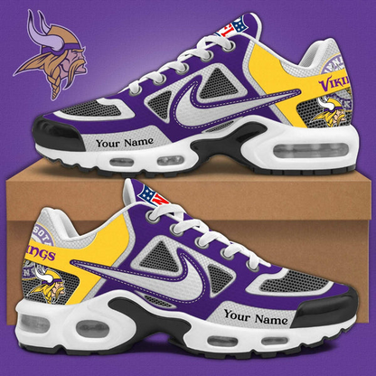 LIMITED EDITION - NEW CUSTOMIZED NFL05 MVK MINNESOTA VIKINGS UNISEX AIR MAX PLUS SNEAKERS