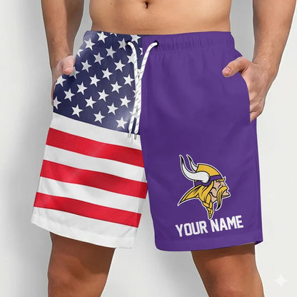 LIMITED EDITION - NEW CUSTOMIZED NFL05 MVK MINNESOTA VIKINGS SHORT PANTS
