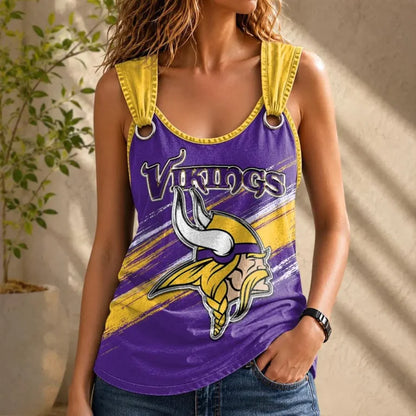 [SPECIAL OFFER] NEW CUSTOMIZED NFL05 MVK MINNESOTA VIKINGS O-RING SHOULDER TANK TOP