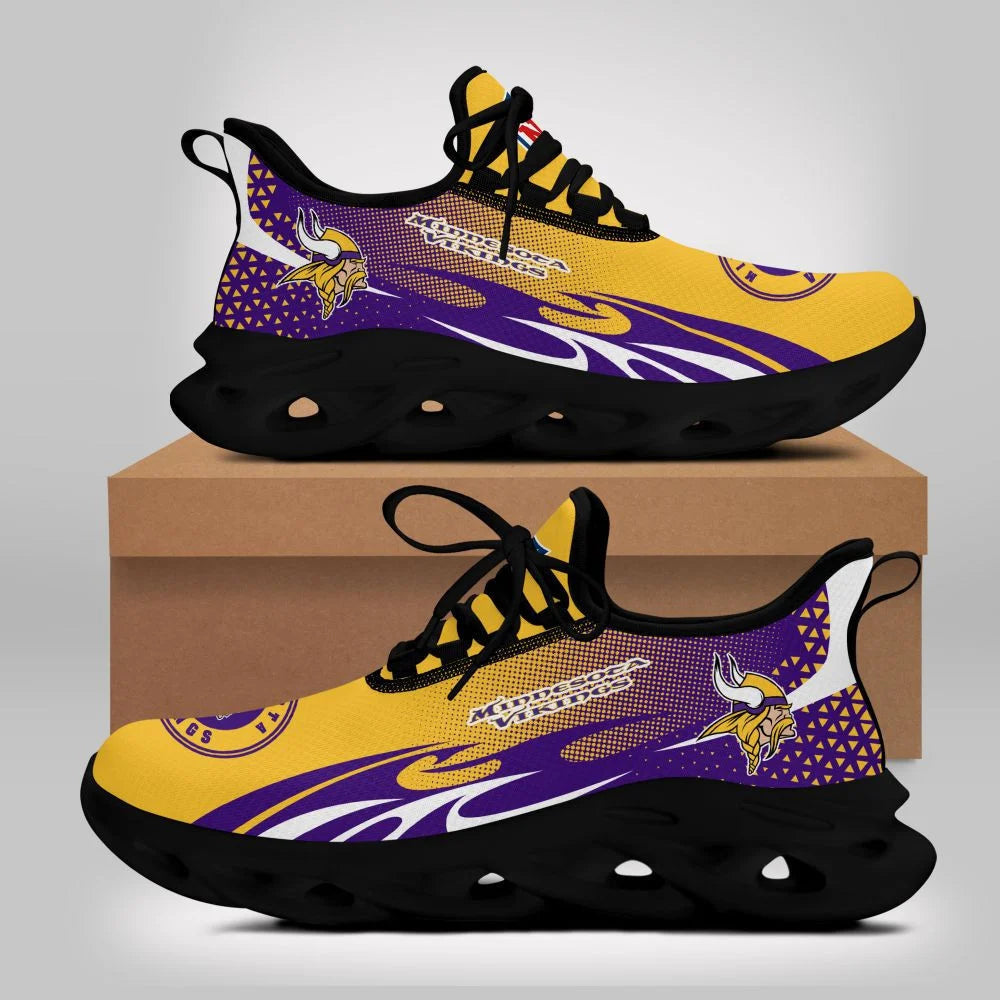 LIMITED EDITION - NEW CUSTOMIZED NFL05 MVK MINNESOTA VIKINGS UNISEX MAX SOUL SHOES