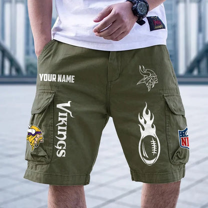 [SPECIAL OFFER] NEW CUSTOMIZED NFL05 MVK MINNESOTA VIKINGS CARGO SHORTS