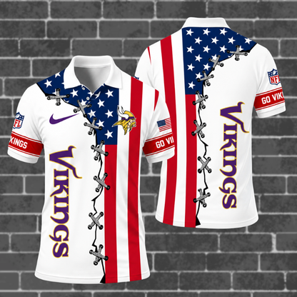 [SPECIAL OFFER] NEW CUSTOMIZED NFL05 MVK MINNESOTA VIKINGS POLO SHIRT