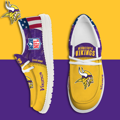 LIMITED EDITION - NEW CUSTOMIZED NFL05 MVK MINNESOTA VIKINGS LOAFER SHOES