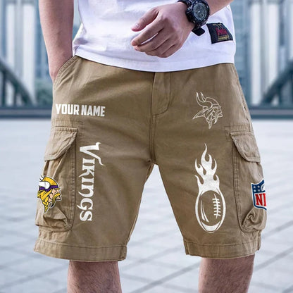 [SPECIAL OFFER] NEW CUSTOMIZED NFL05 MVK MINNESOTA VIKINGS CARGO SHORTS