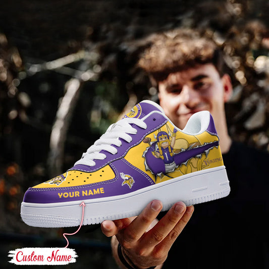 LIMITED EDITION - NEW CUSTOMIZED NFL05 MVK MINNESOTA VIKINGS AF1 SNEAKERS