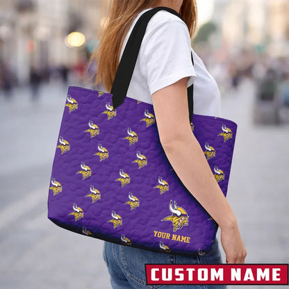 LIMITED EDITION - NEW CUSTOMIZED NFL05 MN VIKINGS QUILTED TOTE BAG