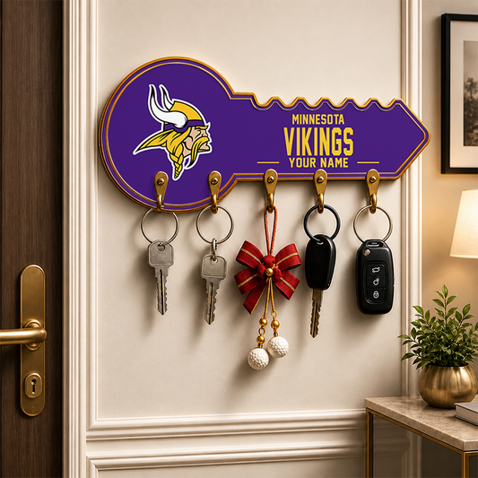 [SPECIAL OFFER] NEW CUSTOMIZED NFL05 MVK MINNESOTA VIKINGS WALL KEY HOLDER FOR HOME