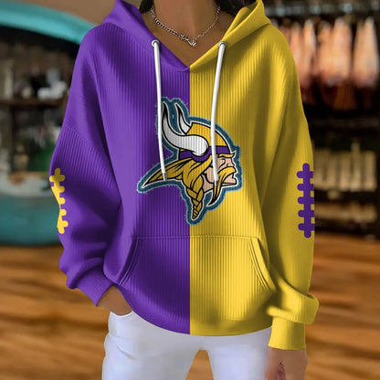 LIMITED EDITION - NEW CUSTOMIZED NFL05 MVK MINNESOTA VIKINGS RIBBED HOODIE & SWEATSHIRT