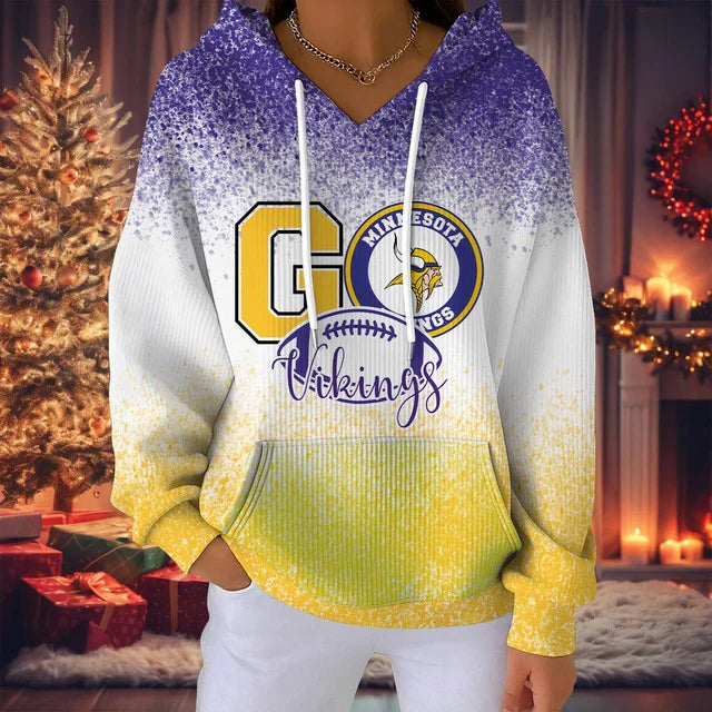 LIMITED EDITION - NEW CUSTOMIZED NFL05 MVK MINNESOTA VIKINGS RIBBED HOODIE & SWEATSHIRT