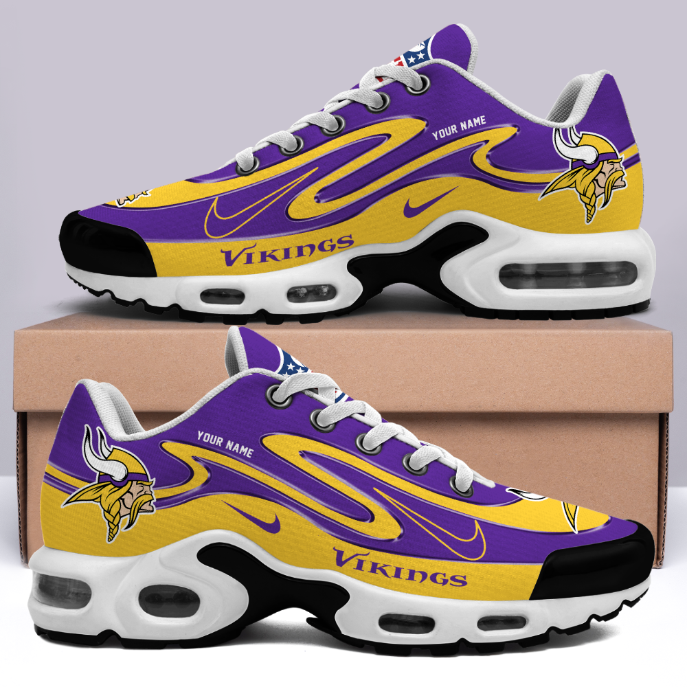 LIMITED EDITION - NEW CUSTOMIZED NFL05 MVK MINNESOTA VIKINGS AIR MAX PLUS SNEAKERS
