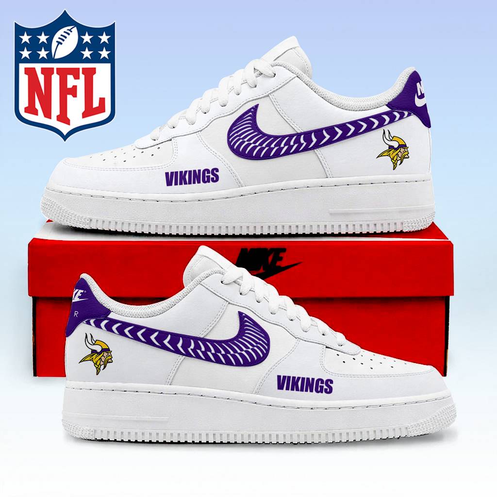 LIMITED EDITION - NEW CUSTOMIZED NFL05 MVK MINNESOTA VIKINGS AF1 SNEAKERS