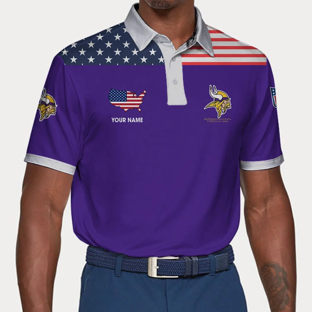 LIMITED EDITION - NEW CUSTOMIZED NFL05 MVK MINNESOTA VIKINGS POLO SHIRT