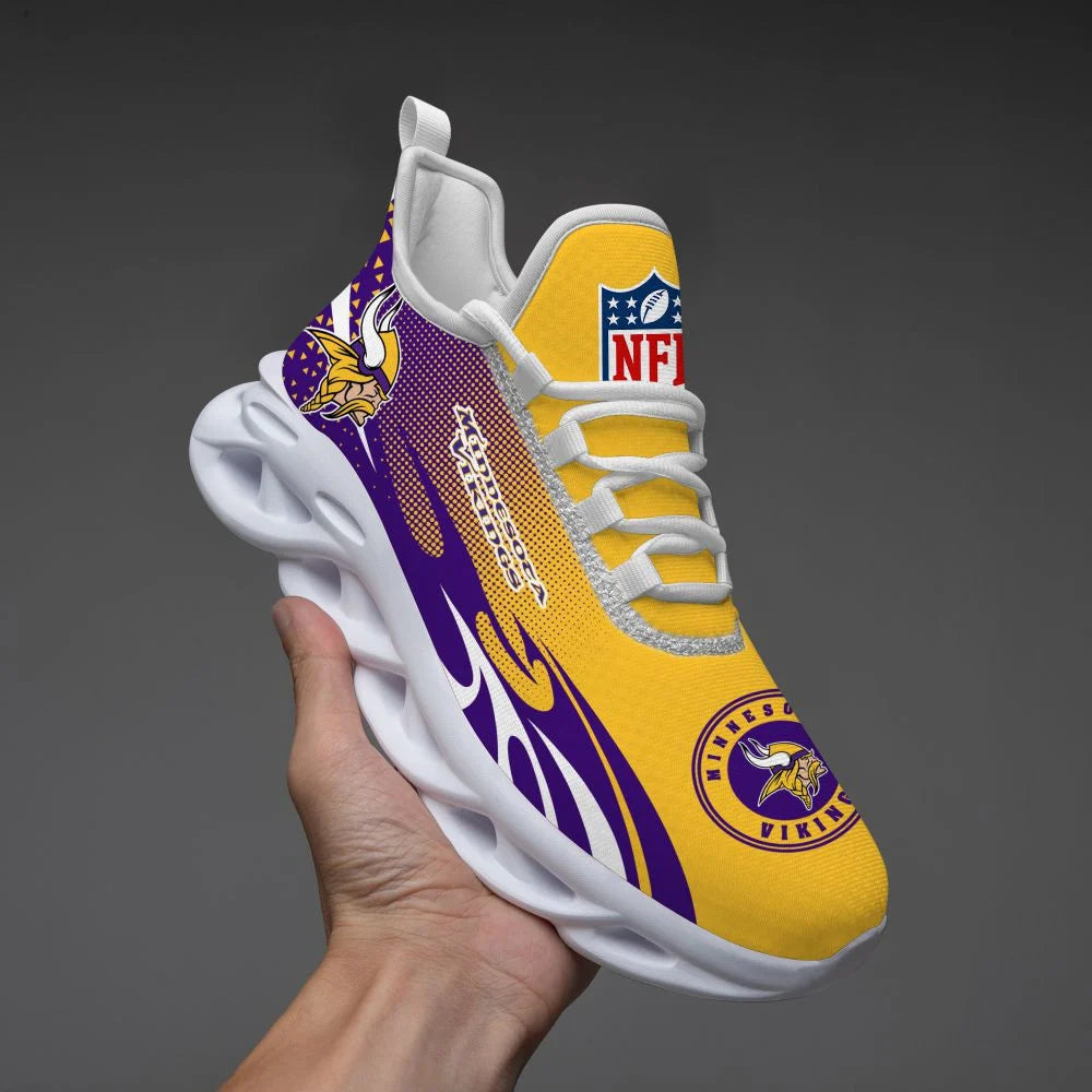 LIMITED EDITION - NEW CUSTOMIZED NFL05 MVK MINNESOTA VIKINGS UNISEX MAX SOUL SHOES